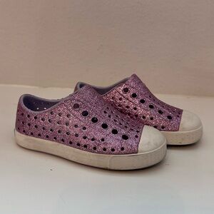 Sparkly Purple Native Kids Shoes